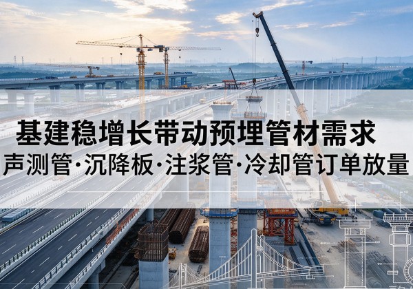 龙陵基建稳增长带动预埋监测管材需求，声测管、沉降板、注浆管订单持续放量